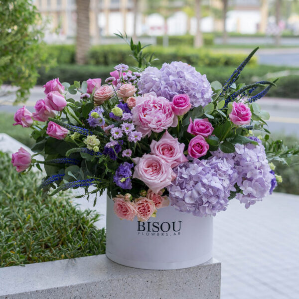Aeronna drum box flower arrangement